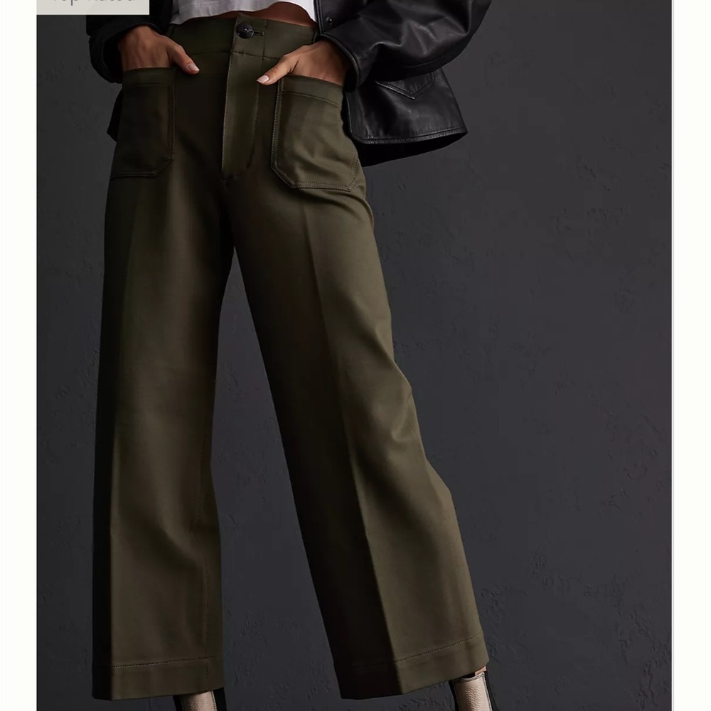 Anthropologie Maeve The Colette Ponte Pants Army Green Pants Size 29